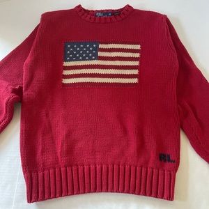 Vintage Polo by Ralph Lauren American flag knit sweater